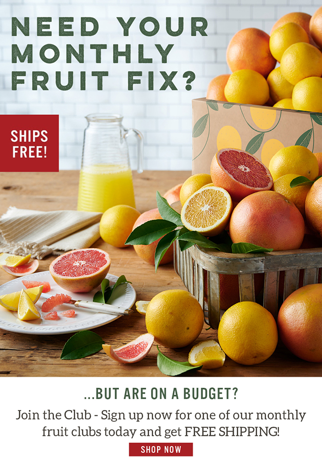 Free Shipping on Fruit Clubs